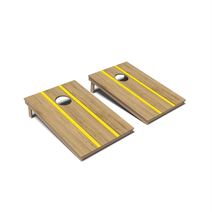 Slick Woody's Cornhole Co. Cornhole Board Canary Yellow Pinstripes Surf Cornhole Boards - Tailgate