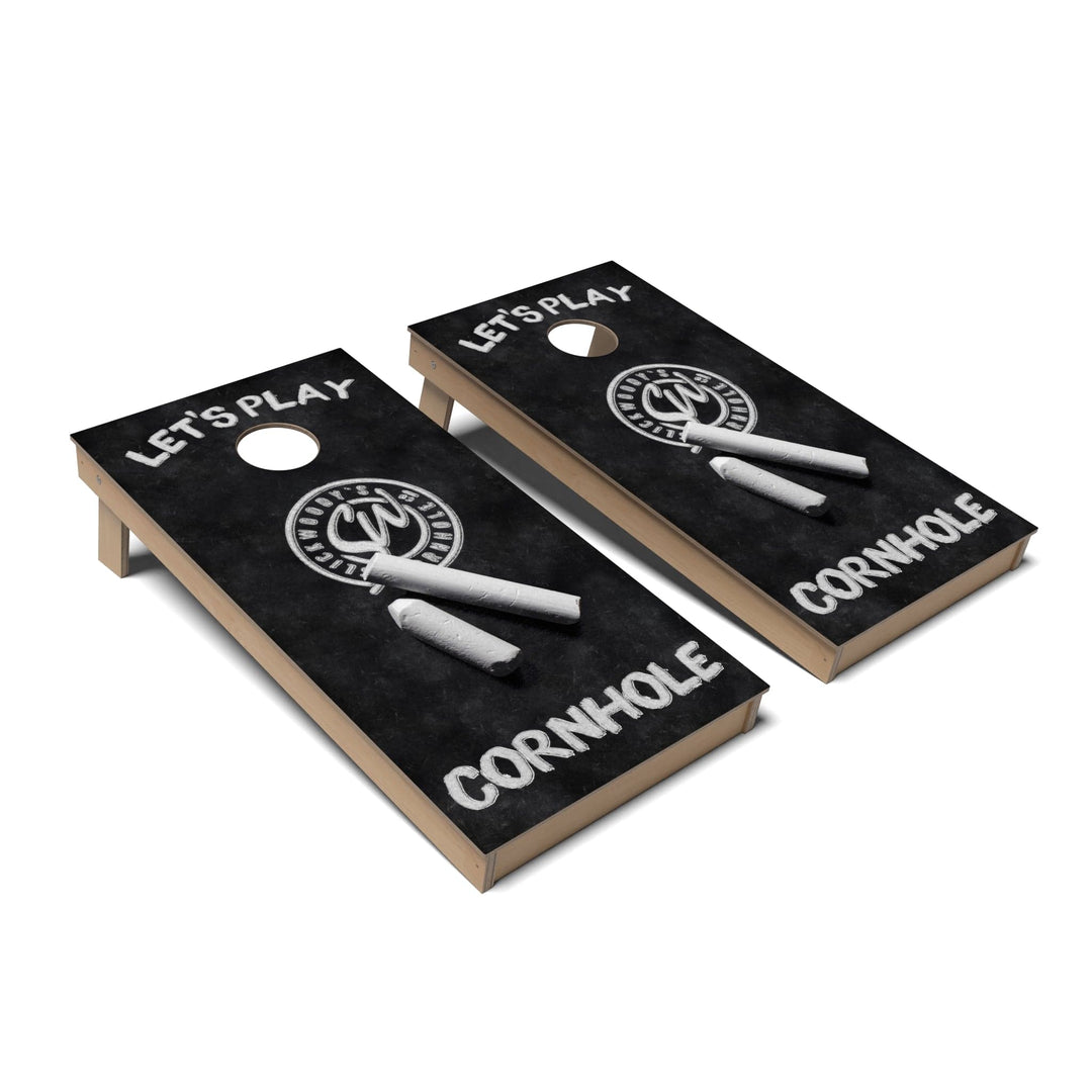 Slick Woody's Cornhole Co. Cornhole Board Chalk Artist Cornhole Boards - Backyard