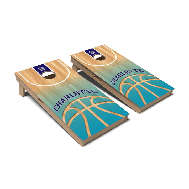 Slick Woody's Cornhole Co. Cornhole Board Charlotte Basketball Carolina Cornhole Boards - Professional Signature