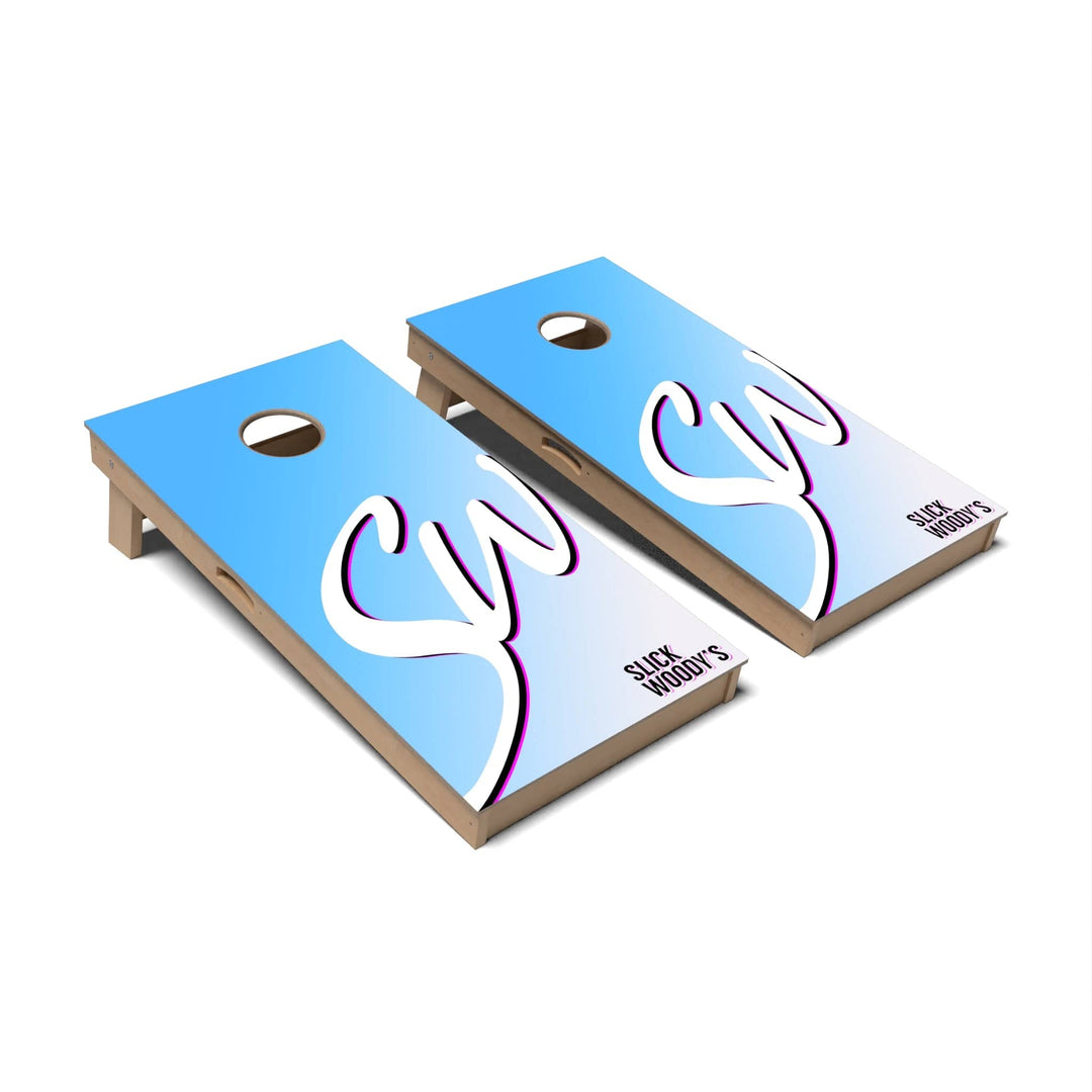 Slick Woody's Cornhole Co. Cornhole Board Circle Logo Miami Vice Cornhole Boards - Professional Signature