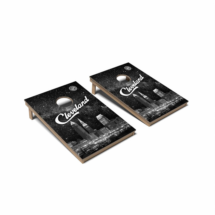 Slick Woody's Cornhole Co. Cornhole Board Cleveland Starry Night Destinations Cornhole Boards - Tailgate