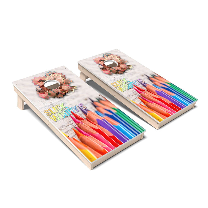 Slick Woody's Cornhole Co. Cornhole Board Colored Pencils Artist Cornhole Boards - All Weather