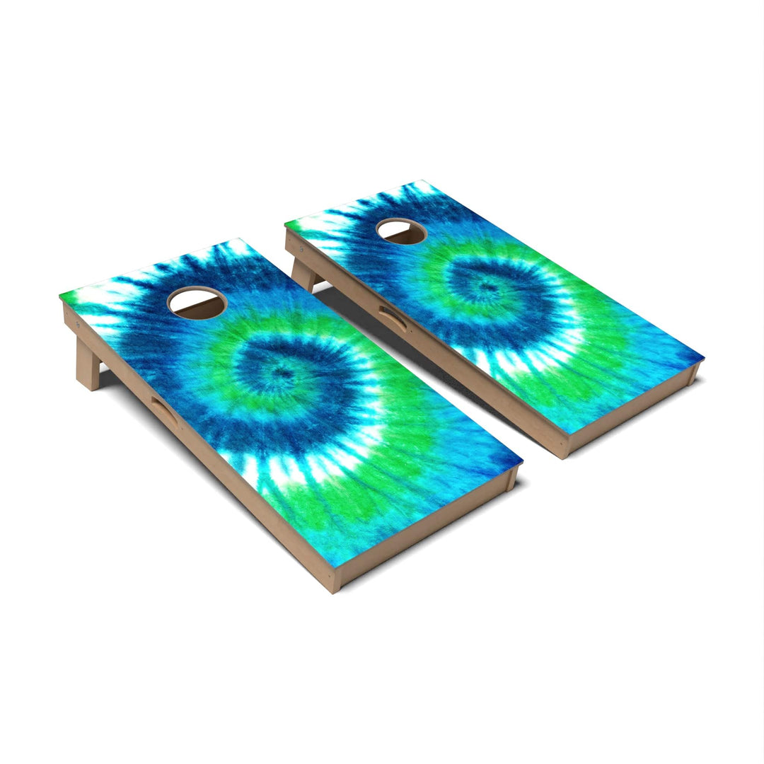 Slick Woody's Cornhole Co. Cornhole Board Cool Swirl Tie Dye Cornhole Boards - Professional Signature