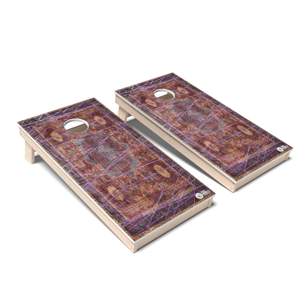 Slick Woody's Cornhole Co. Cornhole Board Cyan Bohemian Cornhole Boards - All Weather