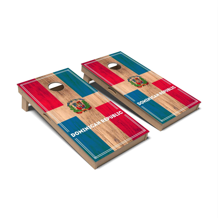 Slick Woody's Cornhole Co. Cornhole Board Dominican Republic International Flag 2.0 Cornhole Boards - Professional Signature