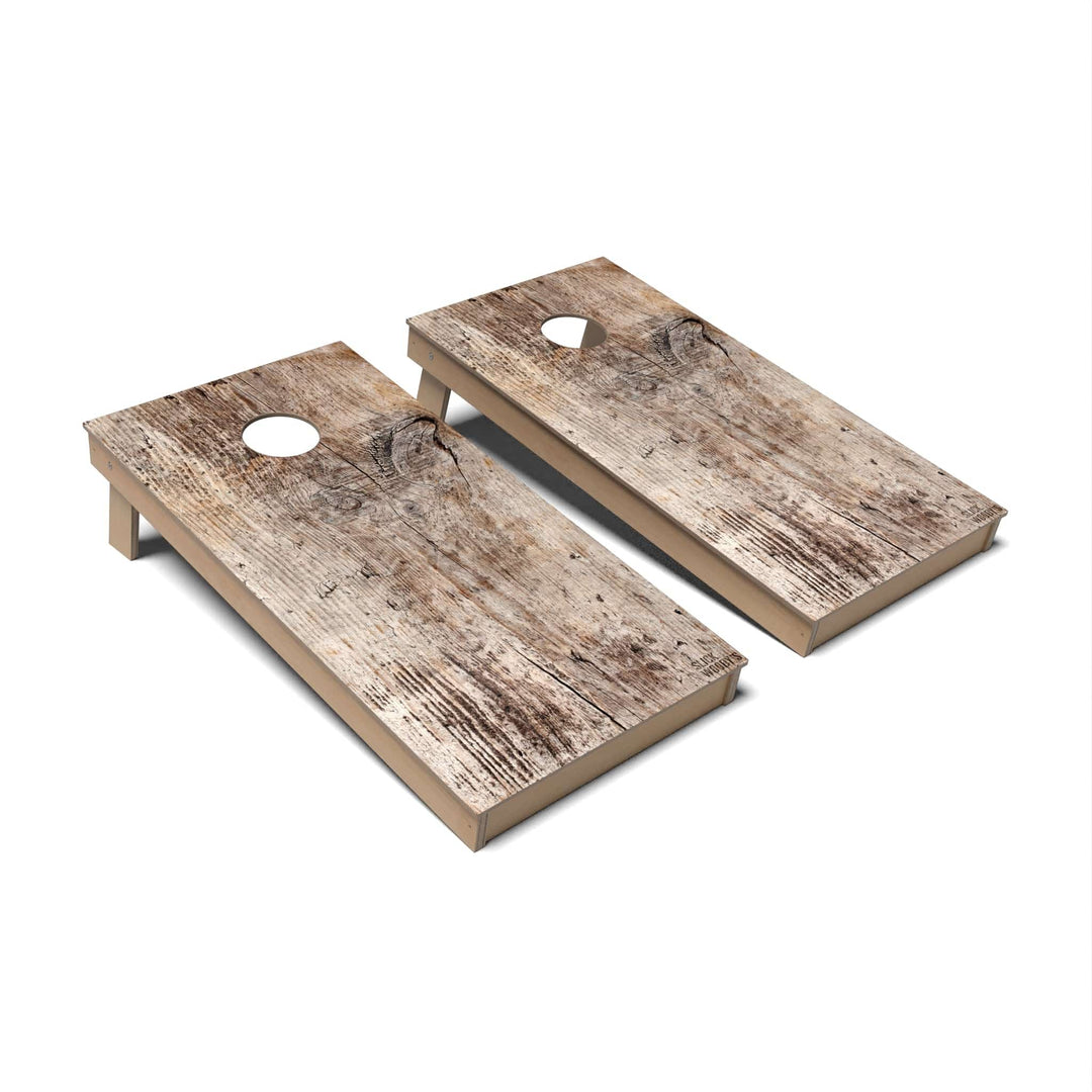 Slick Woody's Cornhole Co. Cornhole Board Driftwood Rustic Wood Cornhole Boards - Backyard