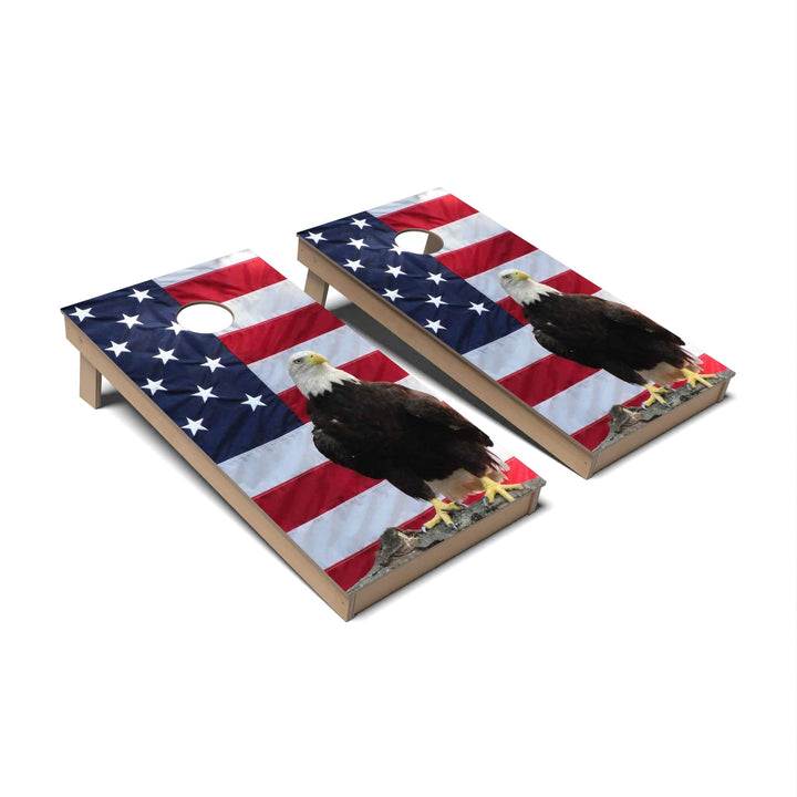 Slick Woody's Cornhole Co. Cornhole Board Eagle American Flag Patriotic Cornhole Boards - Backyard