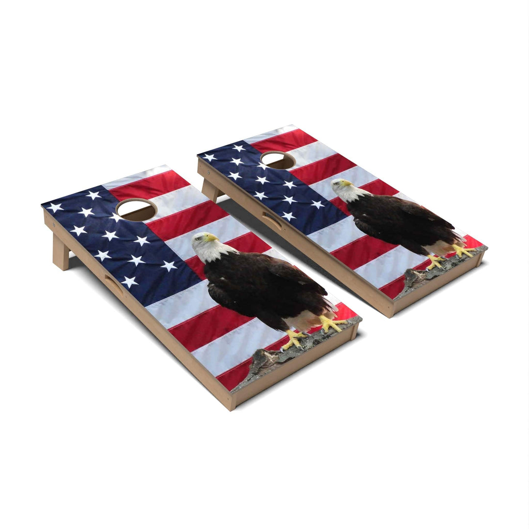 Slick Woody's Cornhole Co. Cornhole Board Eagle American Flag Patriotic Cornhole Boards - Professional Signature