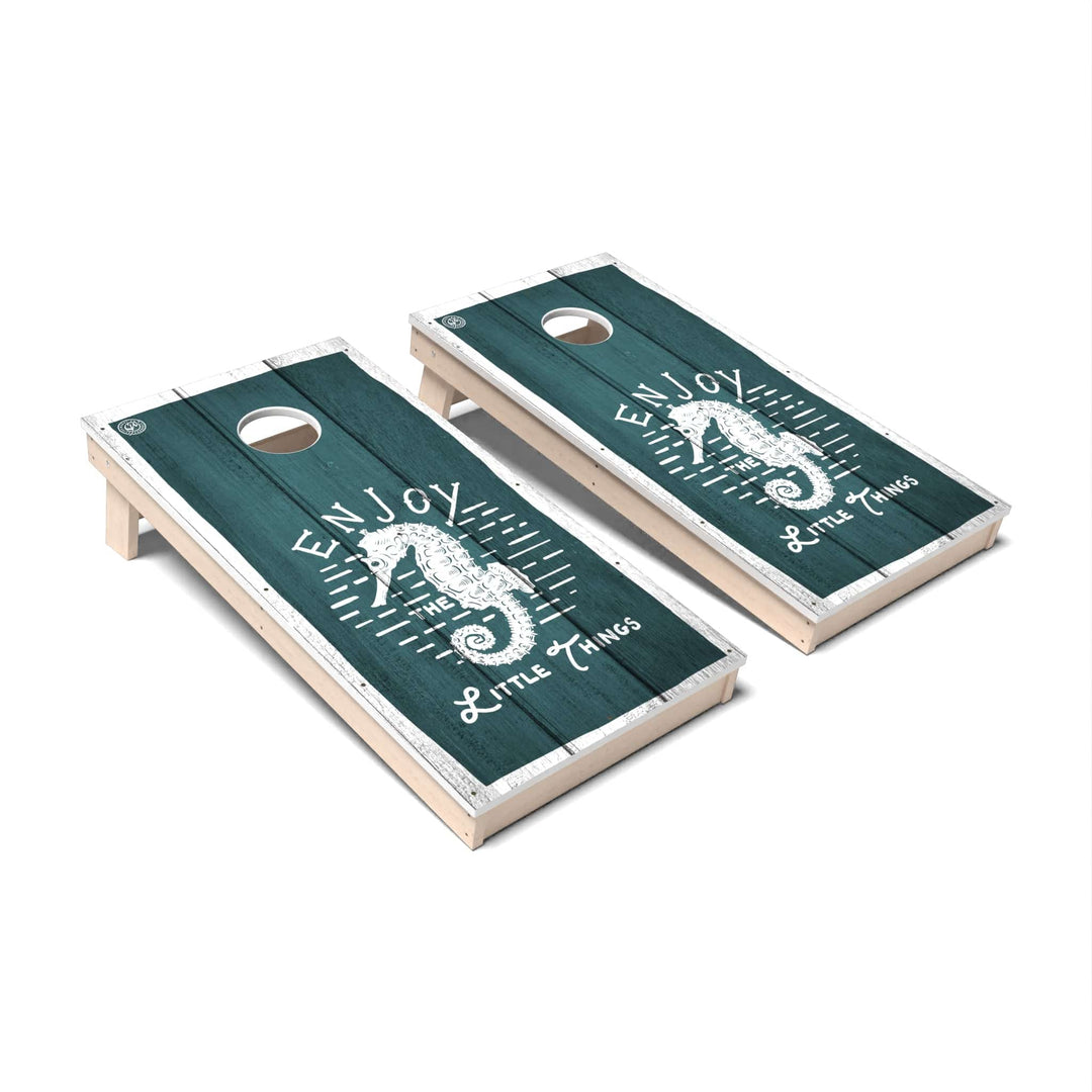 Slick Woody's Cornhole Co. Cornhole Board Enjoy the Little Things Coastal Cornhole Boards - All Weather