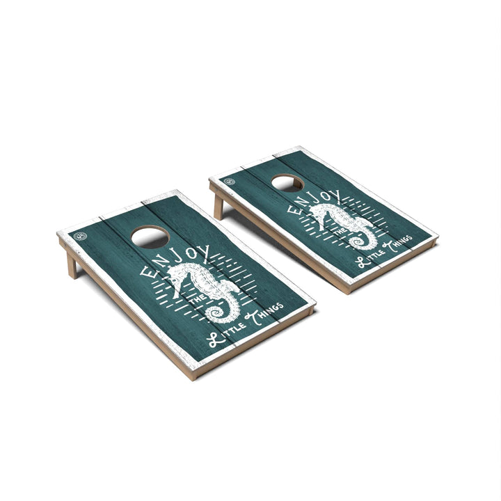 Slick Woody's Cornhole Co. Cornhole Board Enjoy The Small Things Coastal Cornhole Boards - Tailgate