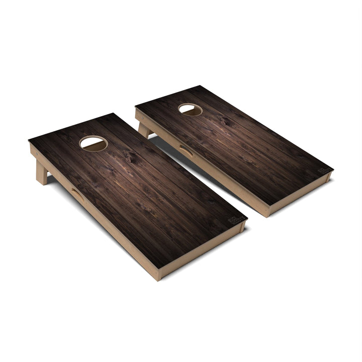 Slick Woody's Cornhole Co. Cornhole Board Expresso Rustic Wood Cornhole Boards - Professional Signature