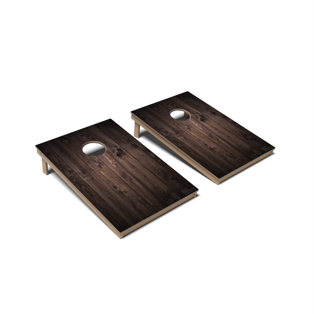 Slick Woody's Cornhole Co. Cornhole Board Expresso Rustic Wood Cornhole Boards - Tailgate