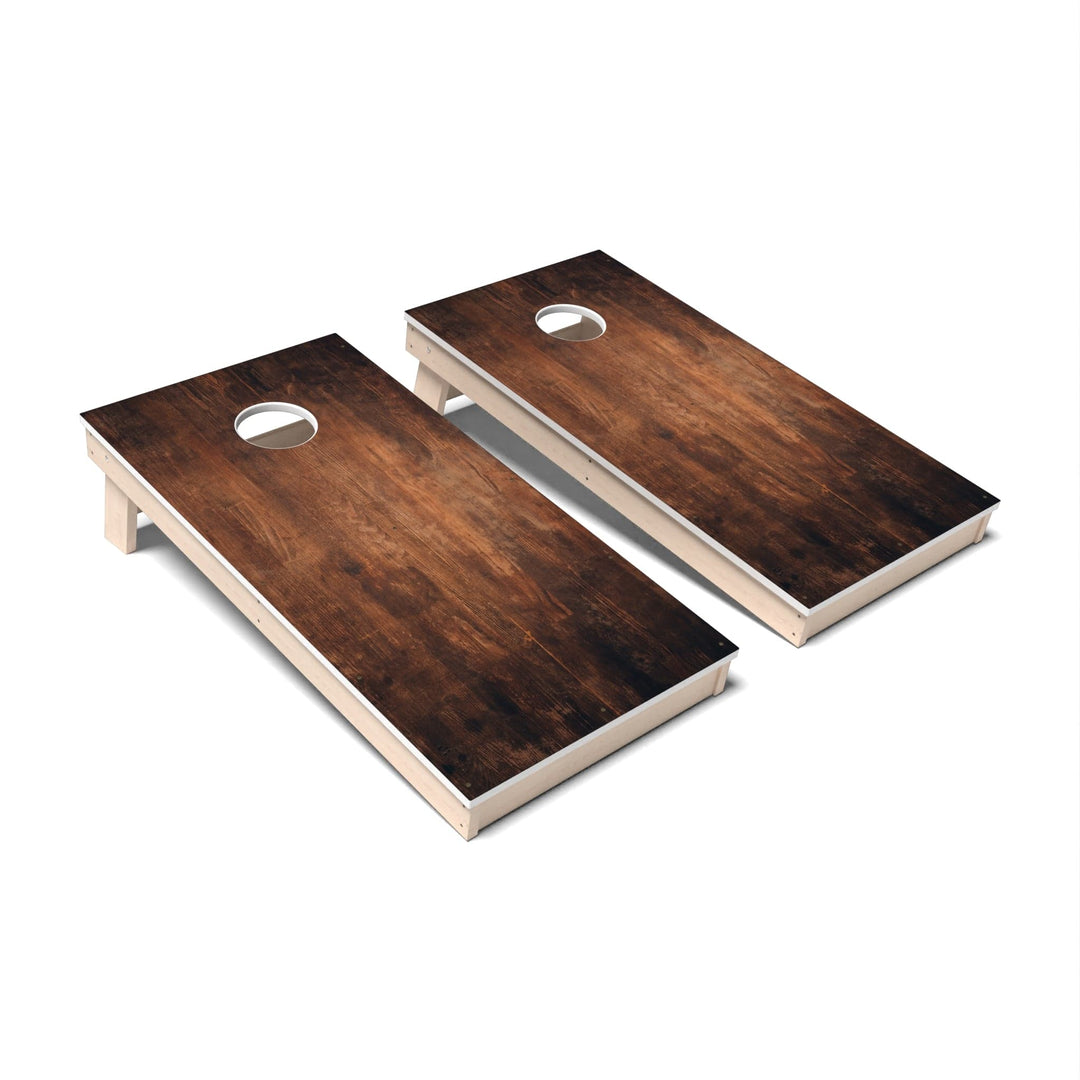 Slick Woody's Cornhole Co. Cornhole Board Faded Dark Stain Rustic Wood Cornhole Boards - All Weather