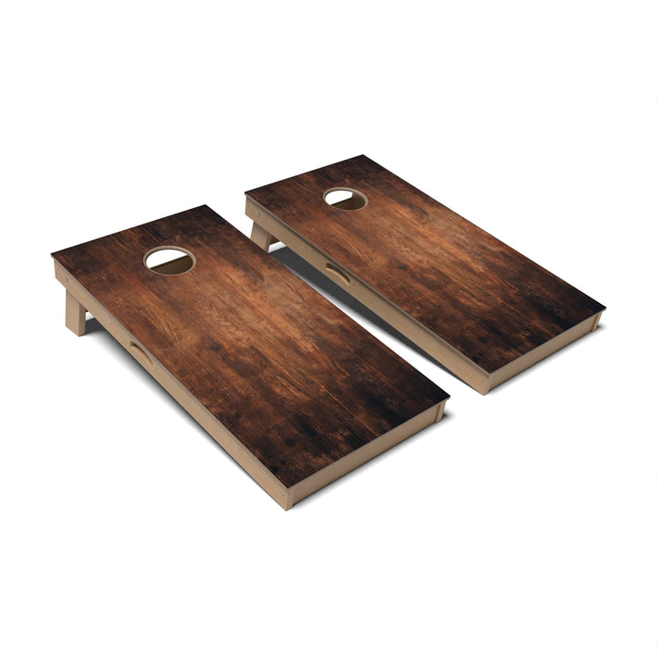 Slick Woody's Cornhole Co. Cornhole Board Faded Dark Stain Rustic Wood Cornhole Boards - Professional Signature