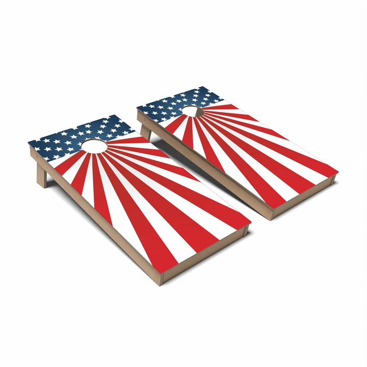 Slick Woody's Cornhole Co. Cornhole Board Flag Pattern Americana Cornhole Boards - Backyard