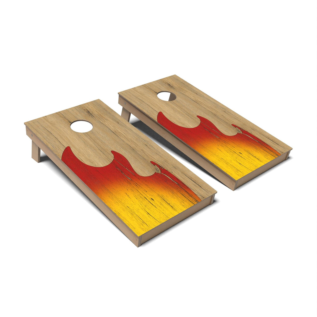 Slick Woody's Cornhole Co. Cornhole Board Flame Surf Cornhole Boards - Backyard