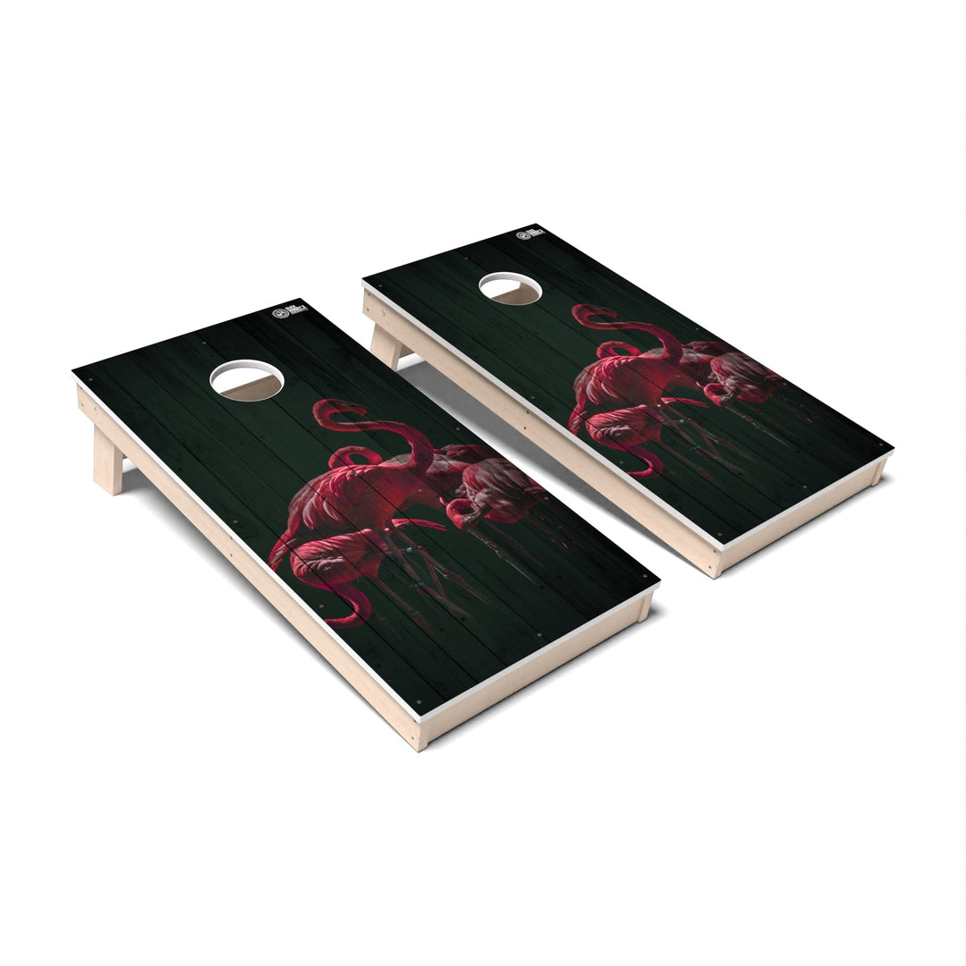 Slick Woody's Cornhole Co. Cornhole Board Flamingos Wild Animal Cornhole Boards - All Weather