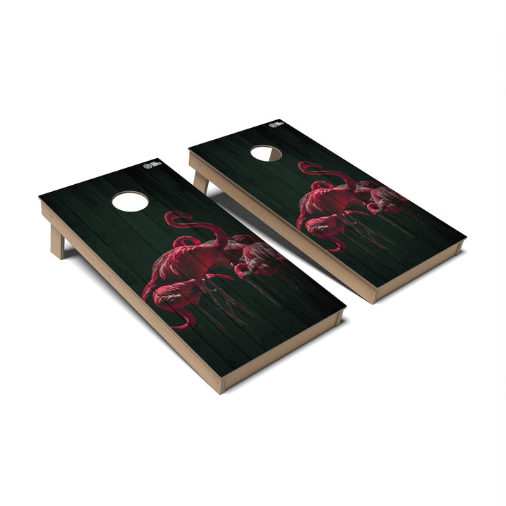 Slick Woody's Cornhole Co. Cornhole Board Flamingos Wild Animal Cornhole Boards - Backyard