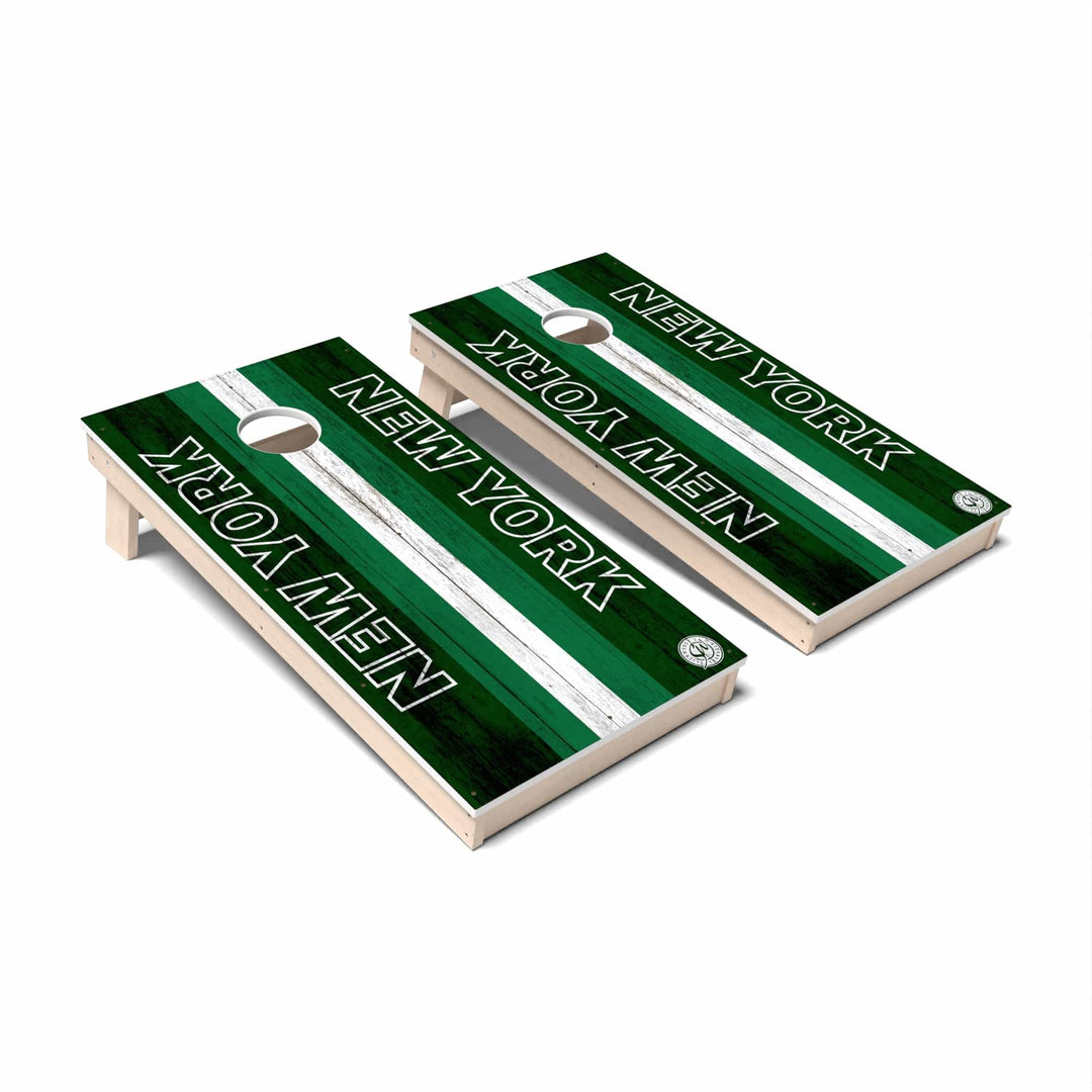 Slick Woody's Cornhole Co. Cornhole Board Football Green New York Cornhole Boards - All Weather