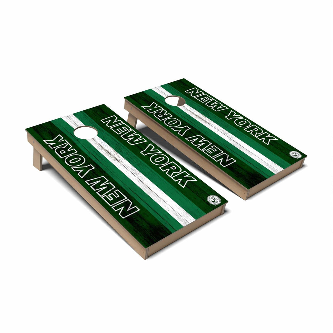 Slick Woody's Cornhole Co. Cornhole Board Football Green New York Cornhole Boards - Backyard