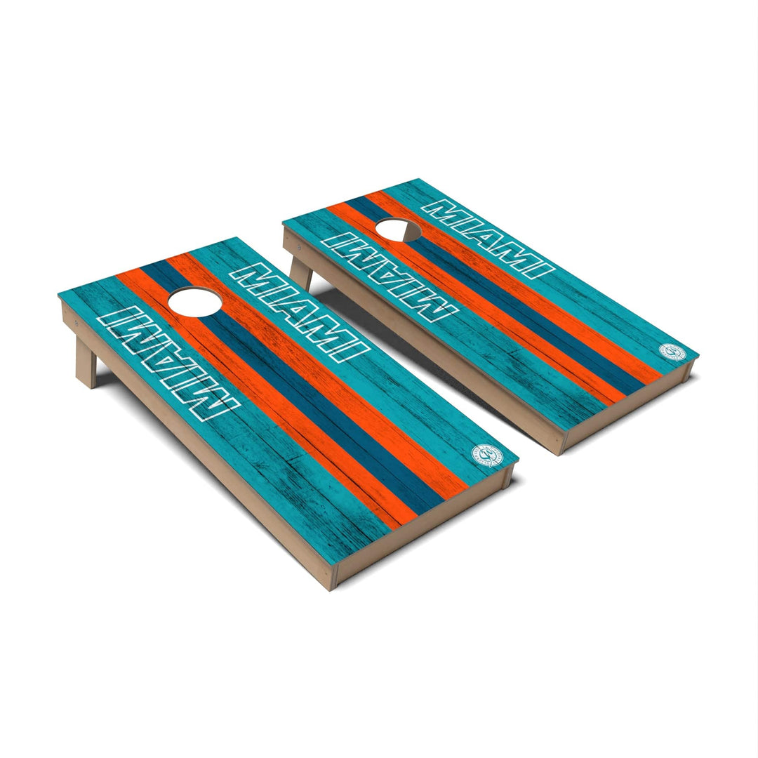 Slick Woody's Cornhole Co. Cornhole Board Football Miami Cornhole Boards - Backyard