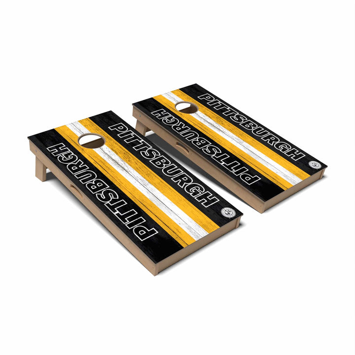 Slick Woody's Cornhole Co. Cornhole Board Football Pittsburgh Cornhole Boards - Professional Signature