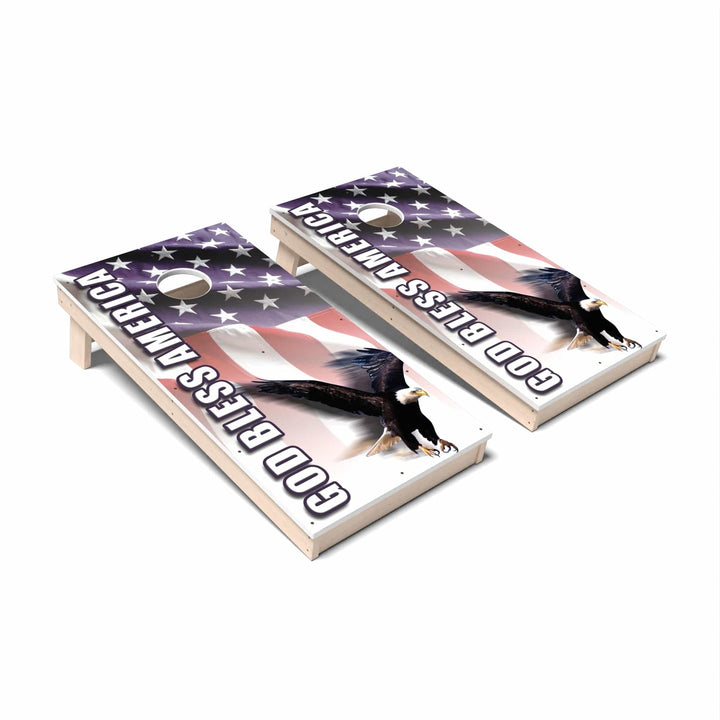 Slick Woody's Cornhole Co. Cornhole Board God Bless America 2.0 Patriotic Cornhole Boards - All Weather