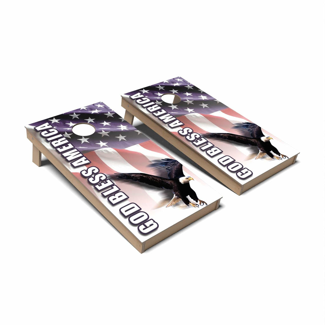 Slick Woody's Cornhole Co. Cornhole Board God Bless America 2.0 Patriotic Cornhole Boards - Backyard