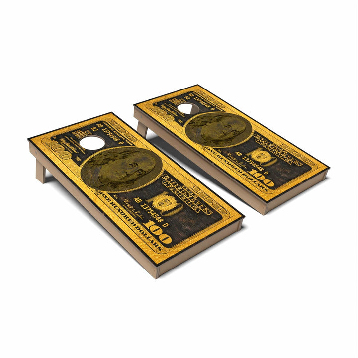 Slick Woody's Cornhole Co. Cornhole Board Gold $100 Inspirational Cornhole Boards - Backyard