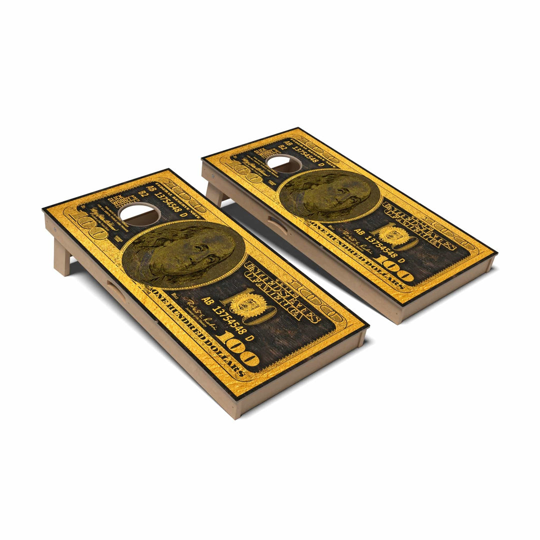Slick Woody's Cornhole Co. Cornhole Board Gold $100 Inspirational Cornhole Boards - Professional Signature