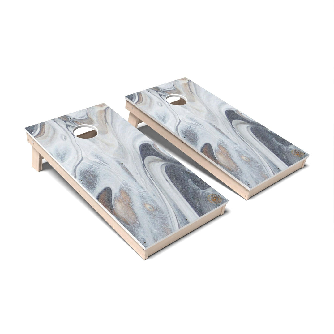 Slick Woody's Cornhole Co. Cornhole Board Gray Marble Cornhole Boards - All Weather