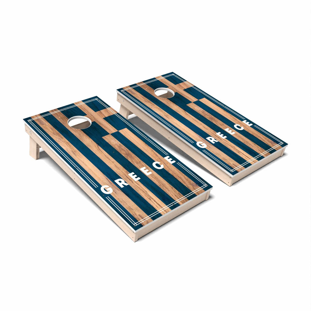 Slick Woody's Cornhole Co. Cornhole Board Greece International Flag 2.0 Cornhole Boards - All Weather