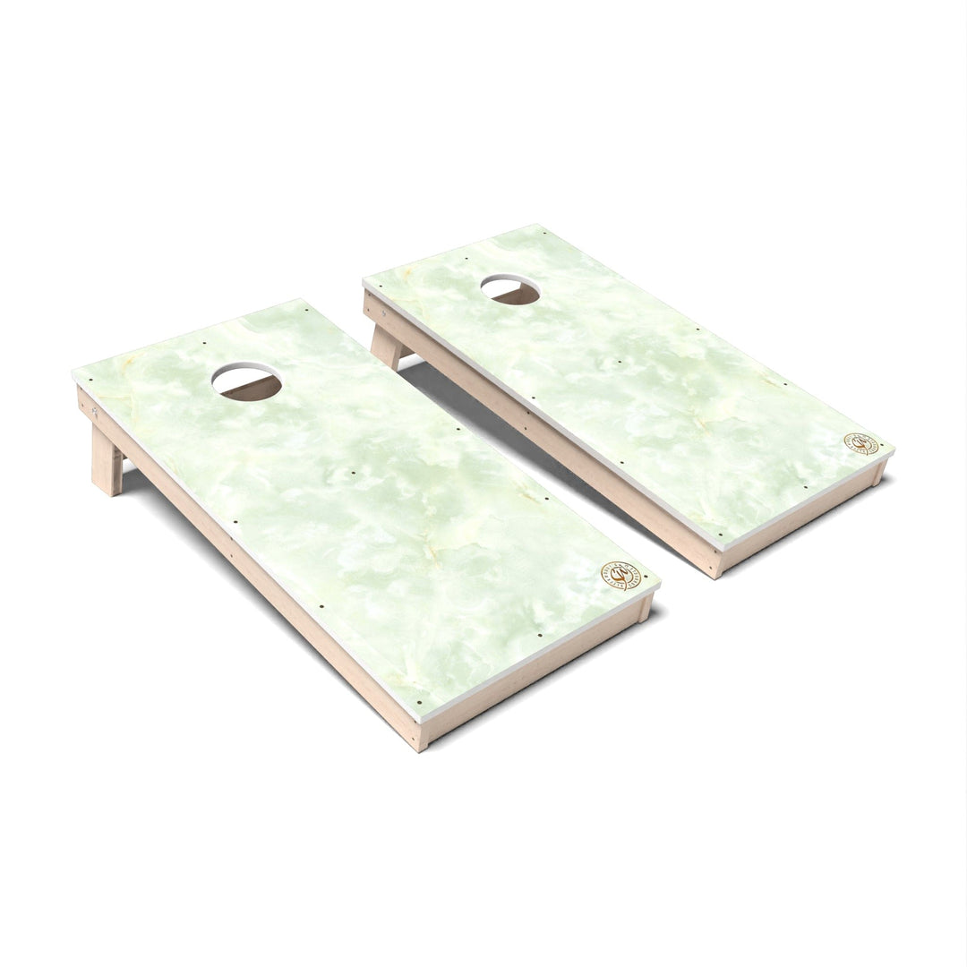 Slick Woody's Cornhole Co. Cornhole Board Green Marble Cornhole Boards - All Weather