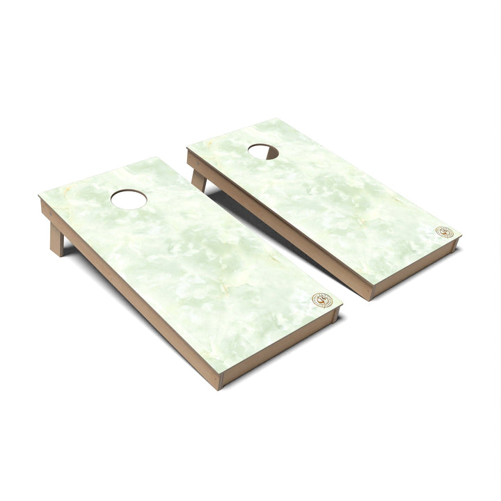 Slick Woody's Cornhole Co. Cornhole Board Green Marble Cornhole Boards - Backyard