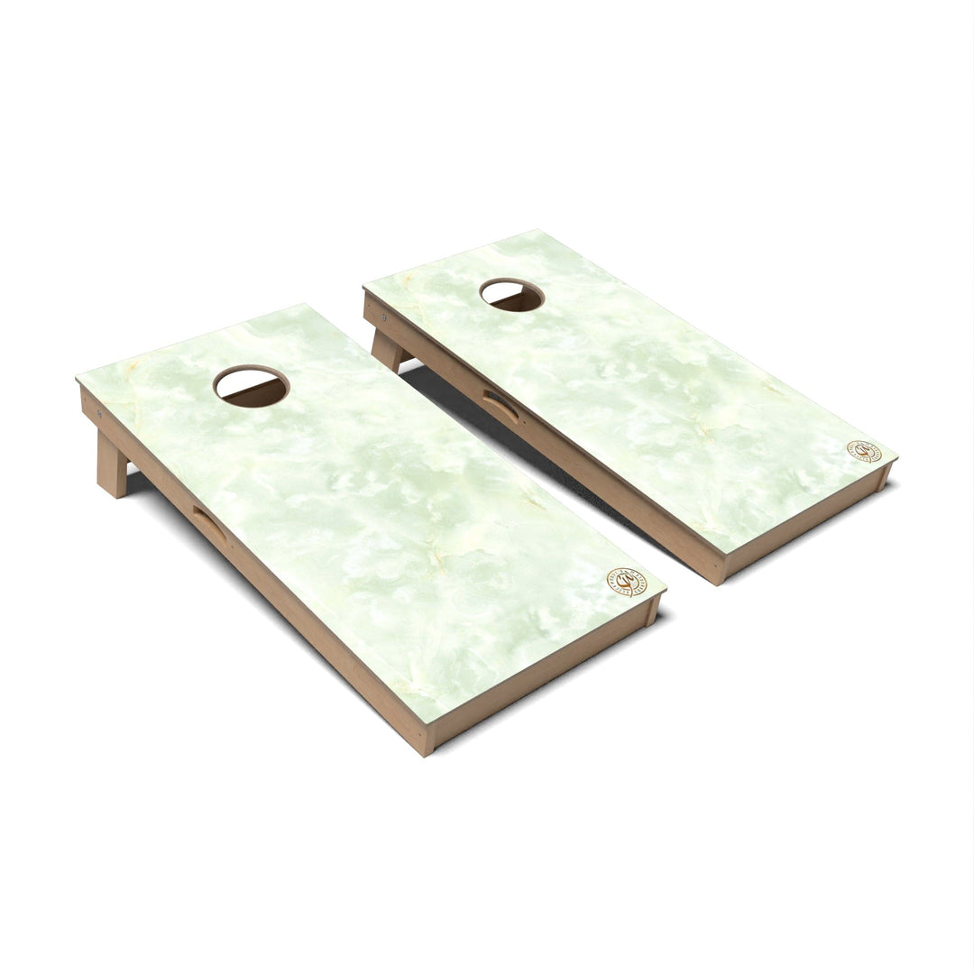 Slick Woody's Cornhole Co. Cornhole Board Green Marble Cornhole Boards - Professional Signature