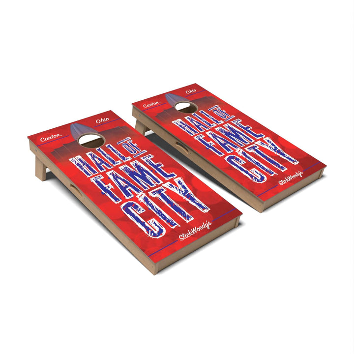 Slick Woody's Cornhole Co. Cornhole Board HOF City Red Ohio Cornhole Boards - Professional Signature