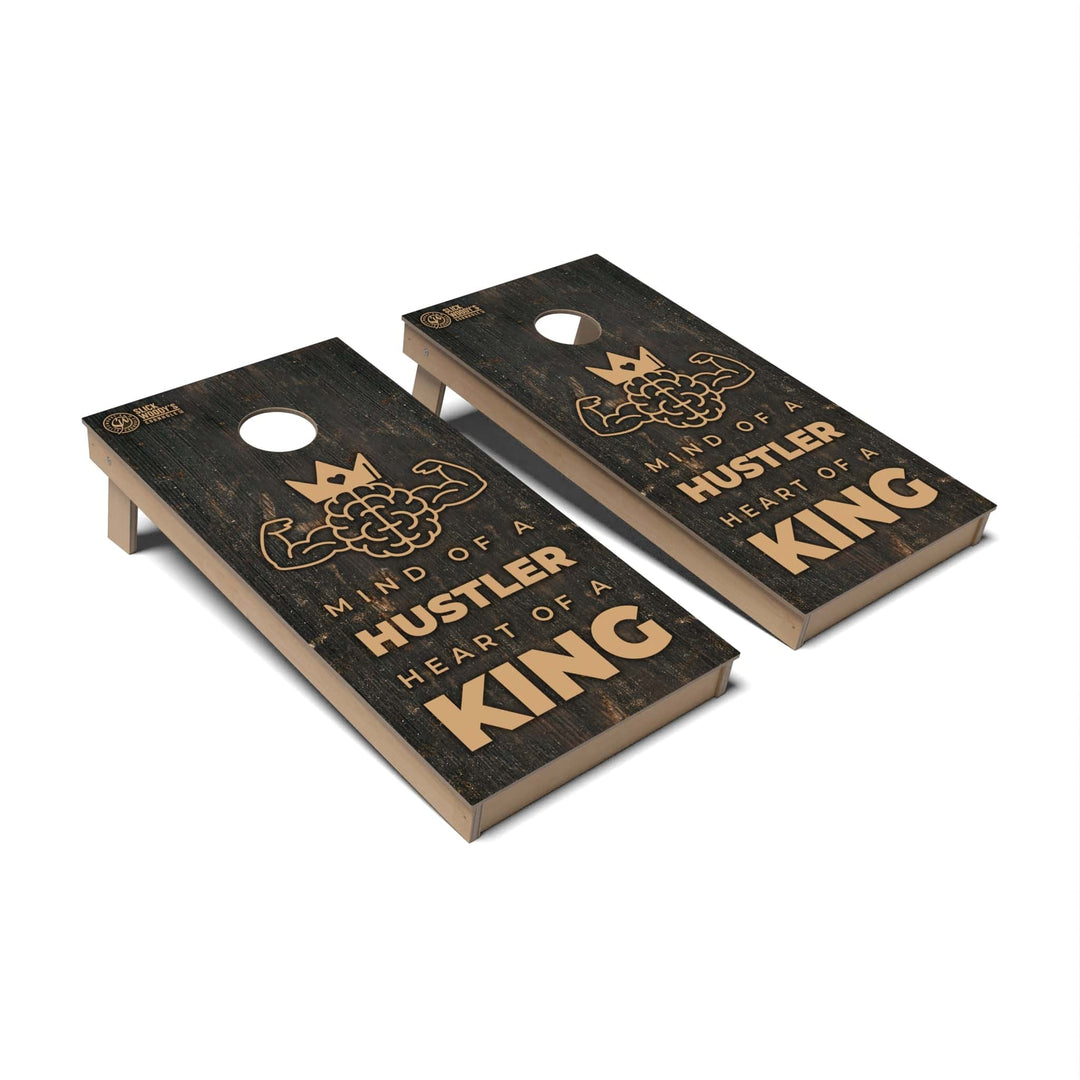 Slick Woody's Cornhole Co. Cornhole Board Hustler King Inspirational Cornhole Boards - Backyard