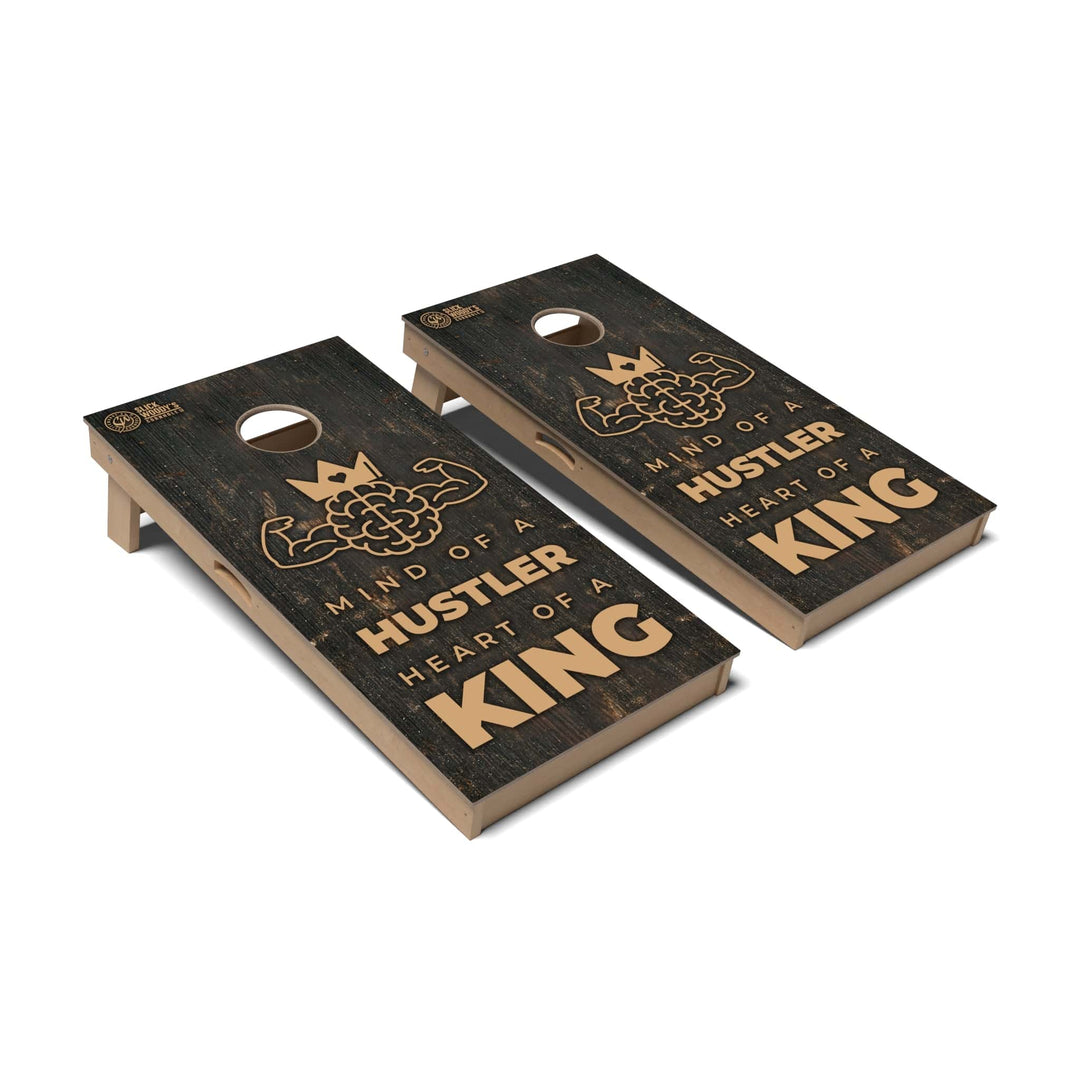 Slick Woody's Cornhole Co. Cornhole Board Hustler King Inspirational Cornhole Boards - Professional Signature