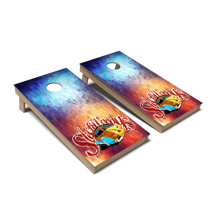 Slick Woody's Cornhole Co. Cornhole Board Impressionist Artist Cornhole Boards - Backyard