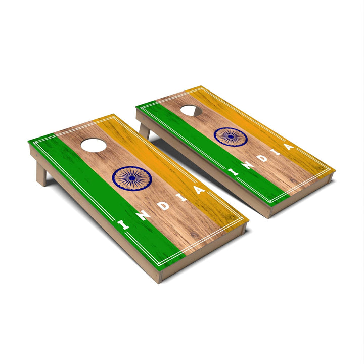 Slick Woody's Cornhole Co. Cornhole Board India International Flag 2.0 Cornhole Boards - Backyard