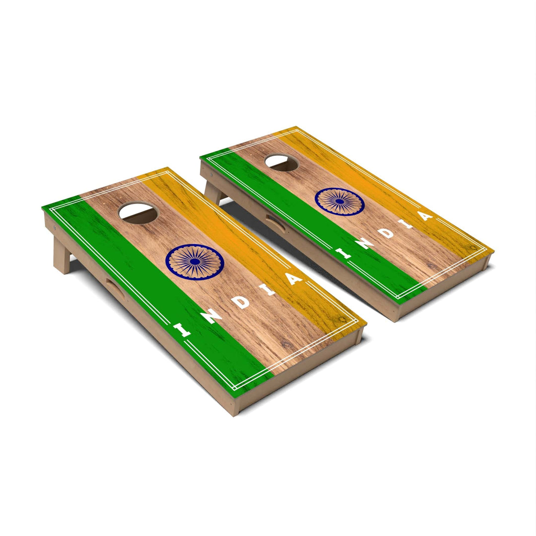 Slick Woody's Cornhole Co. Cornhole Board India International Flag 2.0 Cornhole Boards - Professional Signature