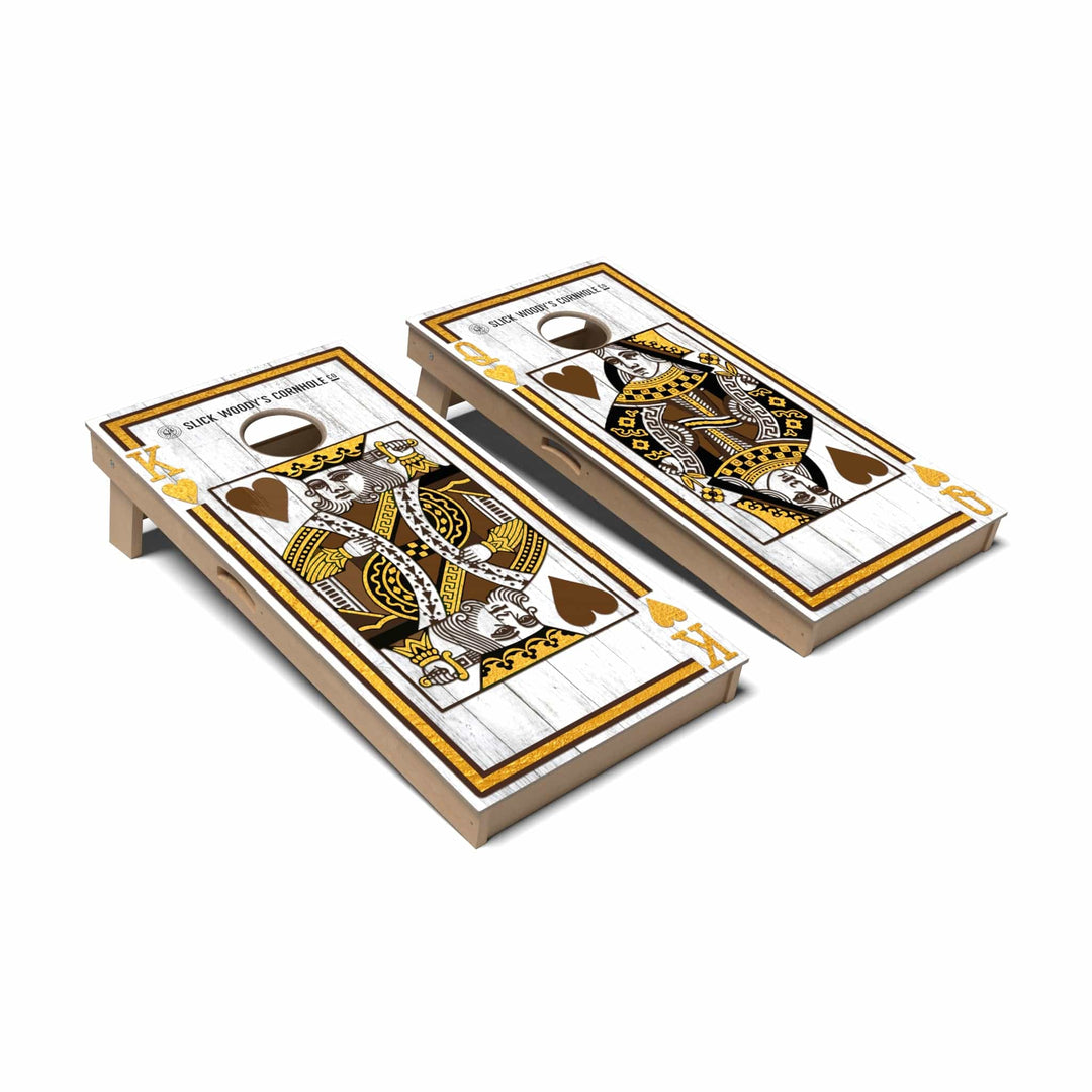 Slick Woody's Cornhole Co. Cornhole Board King & Queen of Hearts Inspirational Cornhole Boards - Professional Signature