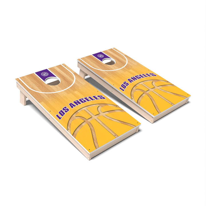 Slick Woody's Cornhole Co. Cornhole Board "L"  Basketball Los Angeles Cornhole Boards - All Weather