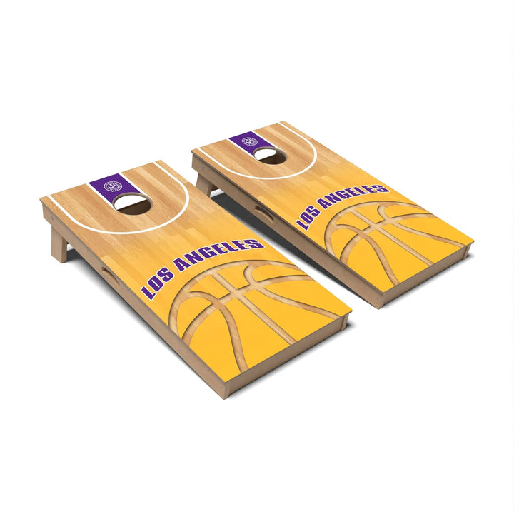 Slick Woody's Cornhole Co. Cornhole Board "L" Basketball Los Angeles Cornhole Boards - Professional Signature