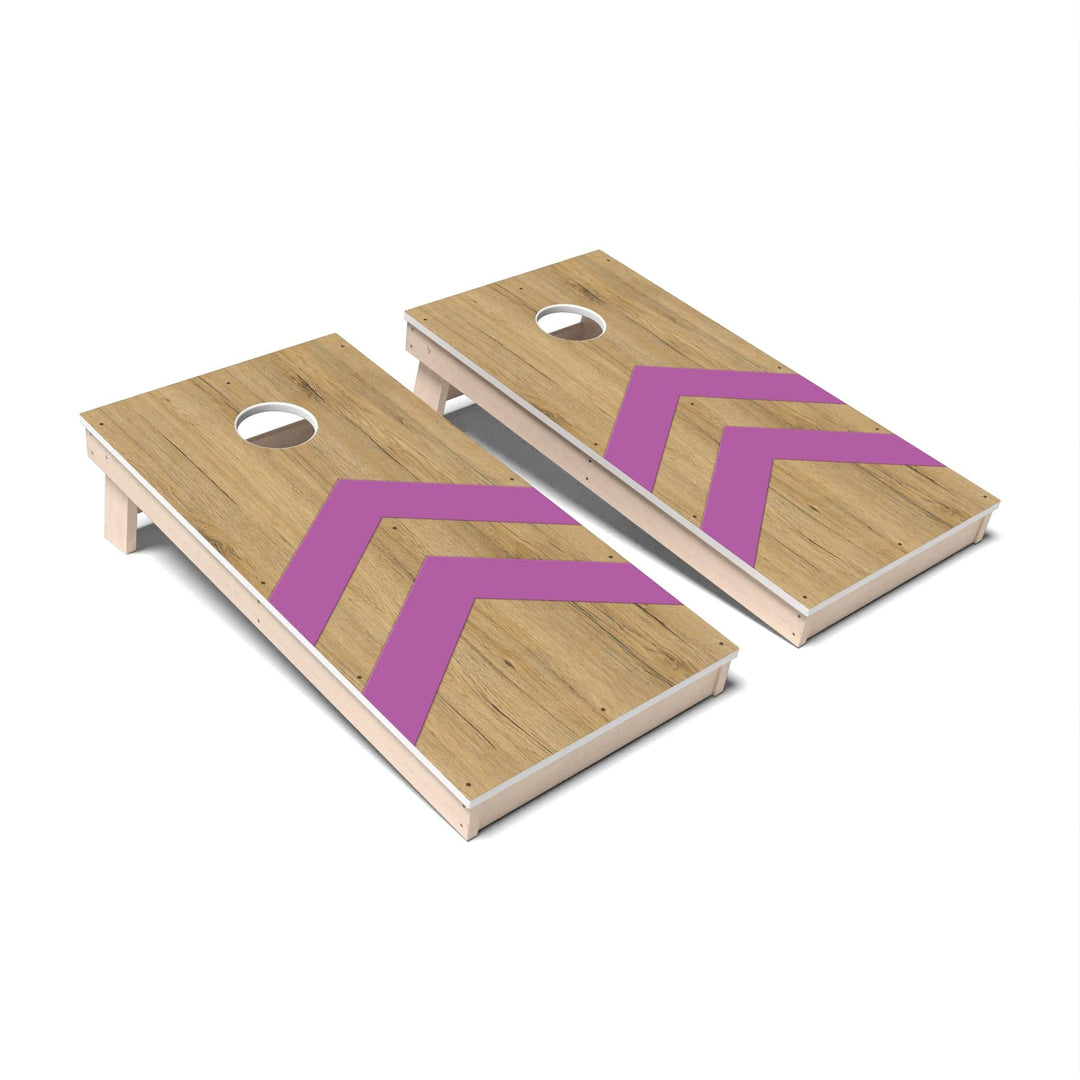 Slick Woody's Cornhole Co. Cornhole Board Lavender Chevron Surf Cornhole Boards - All Weather