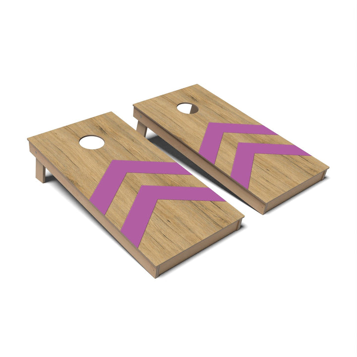 Slick Woody's Cornhole Co. Cornhole Board Lavender Chevron Surf Cornhole Boards - Backyard