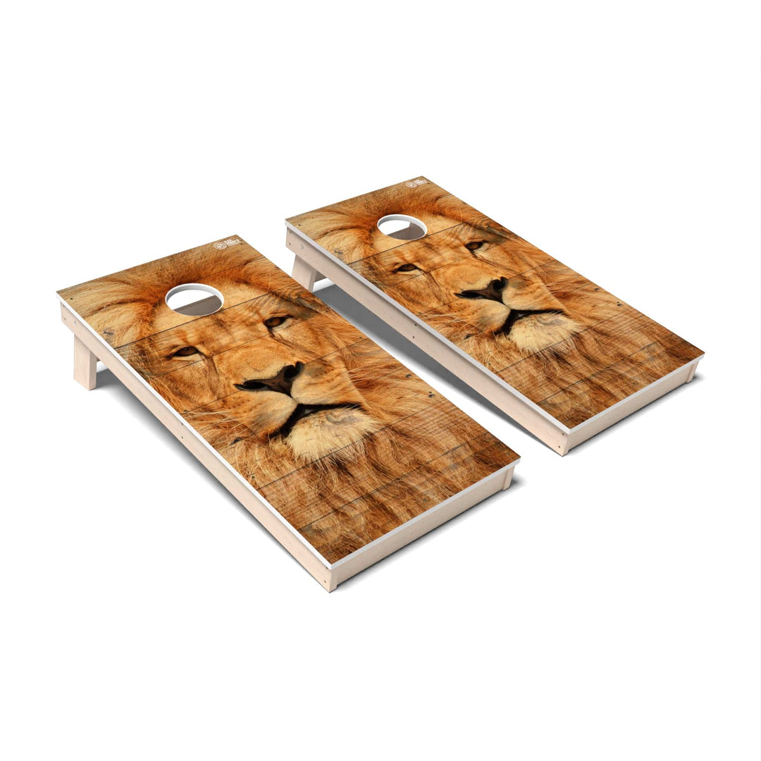 Slick Woody's Cornhole Co. Cornhole Board Leo Lion Wild Animal Cornhole Boards - All Weather