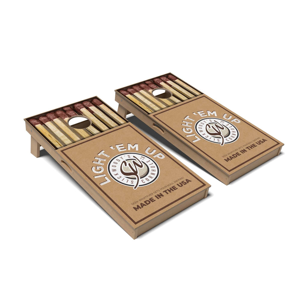 Slick Woody's Cornhole Co. Cornhole Board Light 'Em Up Inspirational Cornhole Boards - Professional Signature