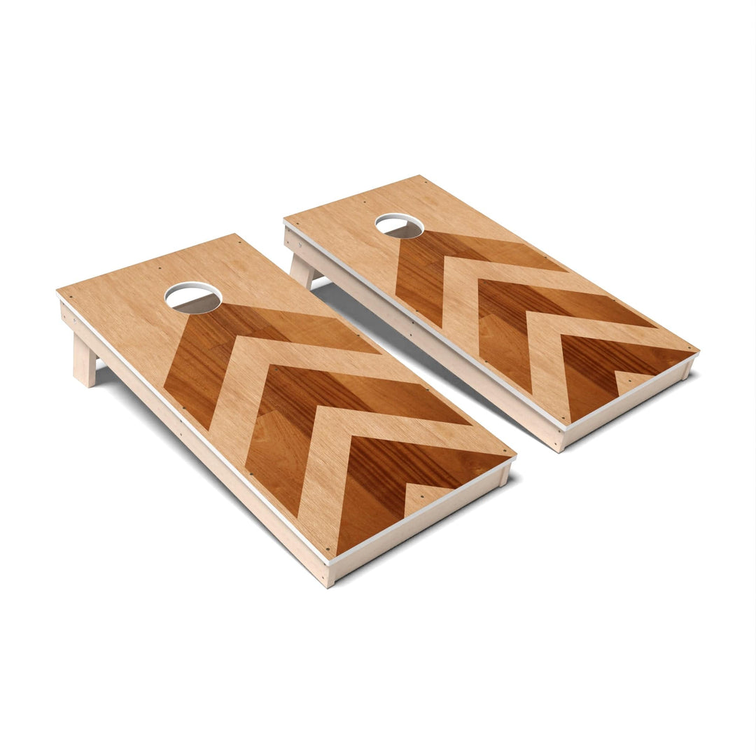 Slick Woody's Cornhole Co. Cornhole Board Mahogany Arrows Geometric Wood Cornhole Boards - All Weather
