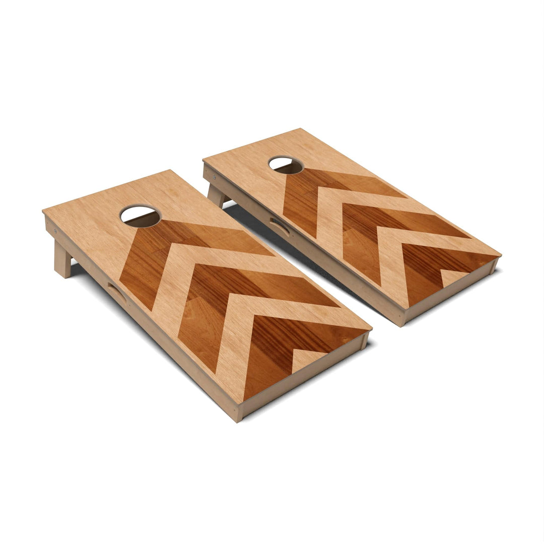 Slick Woody's Cornhole Co. Cornhole Board Mahogany Arrows Geometric Wood Cornhole Boards - Professional Signature
